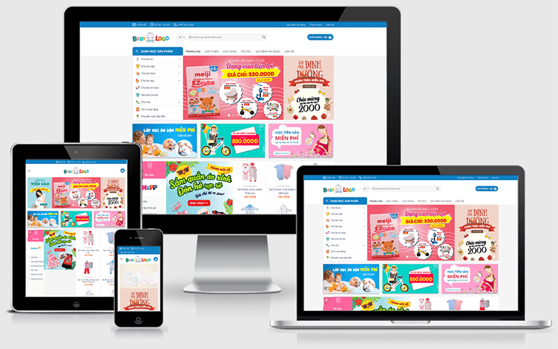 Thiết kế website bán đồ tiêu dùng trẻ em.